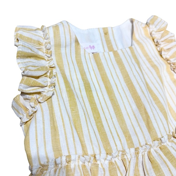 Bonnie Jean Striped Sleeveless Dress Girls Yellow White 3T New with Tags - Picture 3 of 7